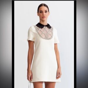 Embellished Peter Pan mini dress